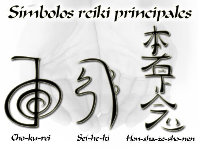 La imagen muestra los principales símbolos de Reiki Málaga